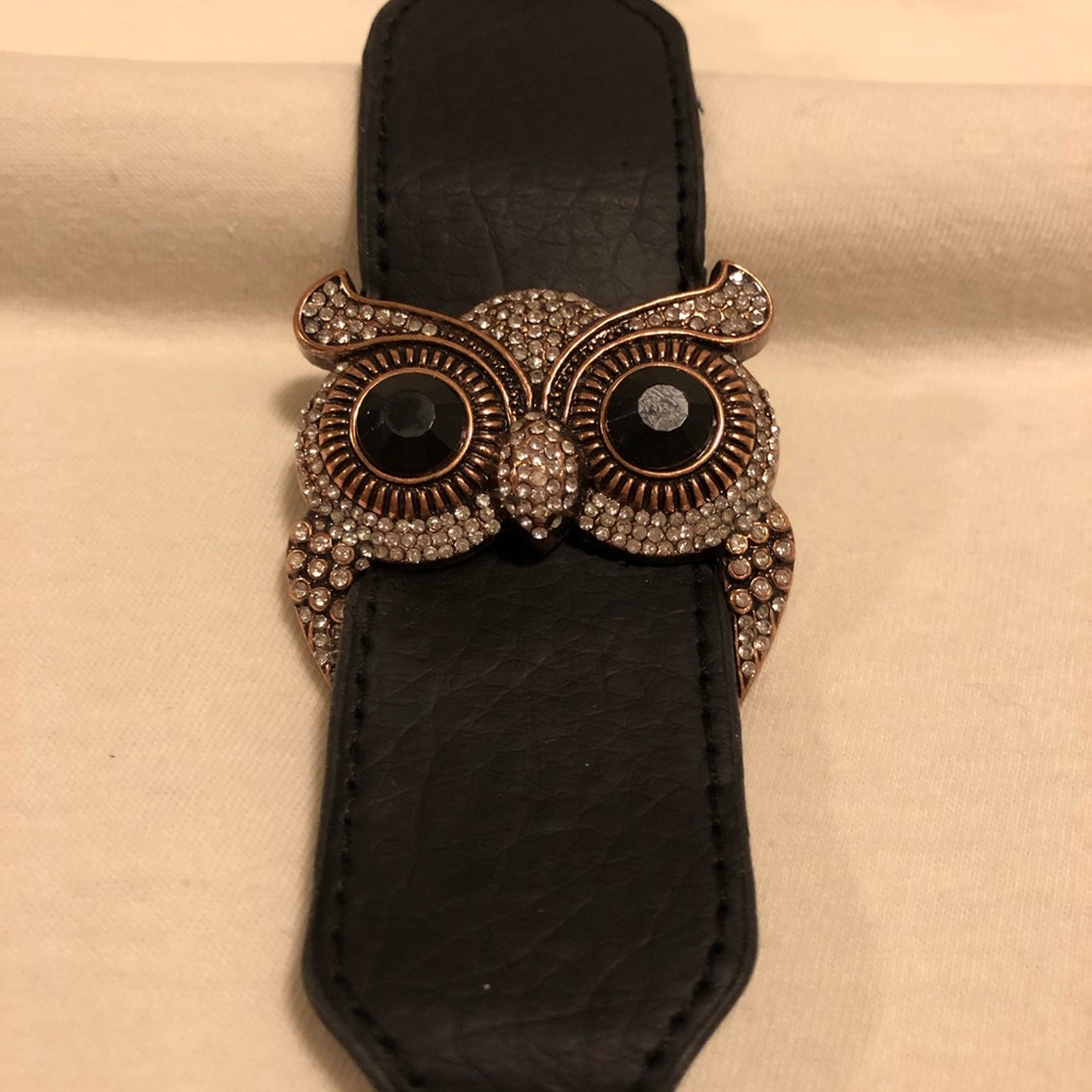 Brown leather owl bracelet. Brand new!